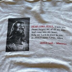 Vintage Jesus Said Ministries‎ Graphic Religious Gray Sweatshirt